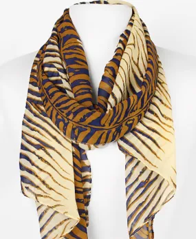 Zebra Pattern Chiffon Scarf